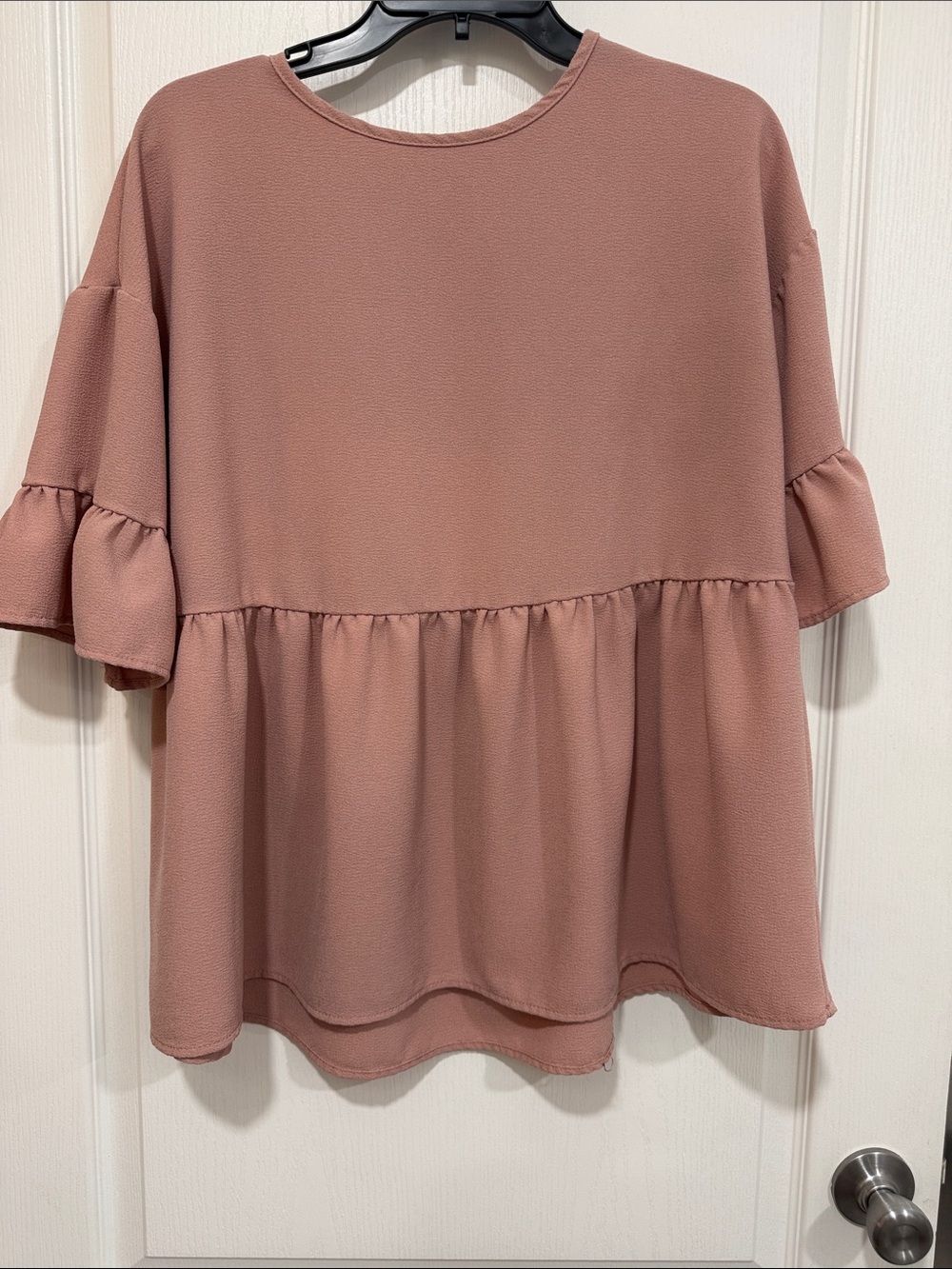 Lakeview Apparel Dusty Rose Ruffle Peplum Tunic
